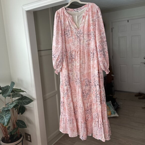 Arula Floral Long Sleeve Maxi Dress 1X (A) - Picture 1 of 4